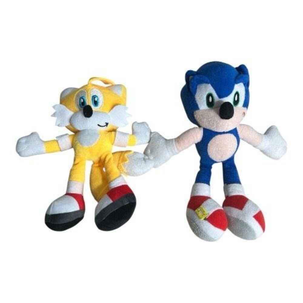 Sonic The Hedgehog Blue 10” & Tails Yellow 9” Plush Toys Sega